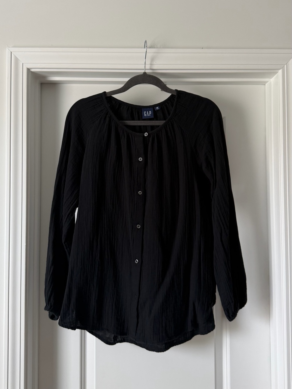 Gap Black Gauze Button Up Top